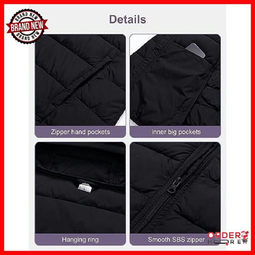 Plus Size Lightweight Puffer Jacket Packable Hood… - image 8
